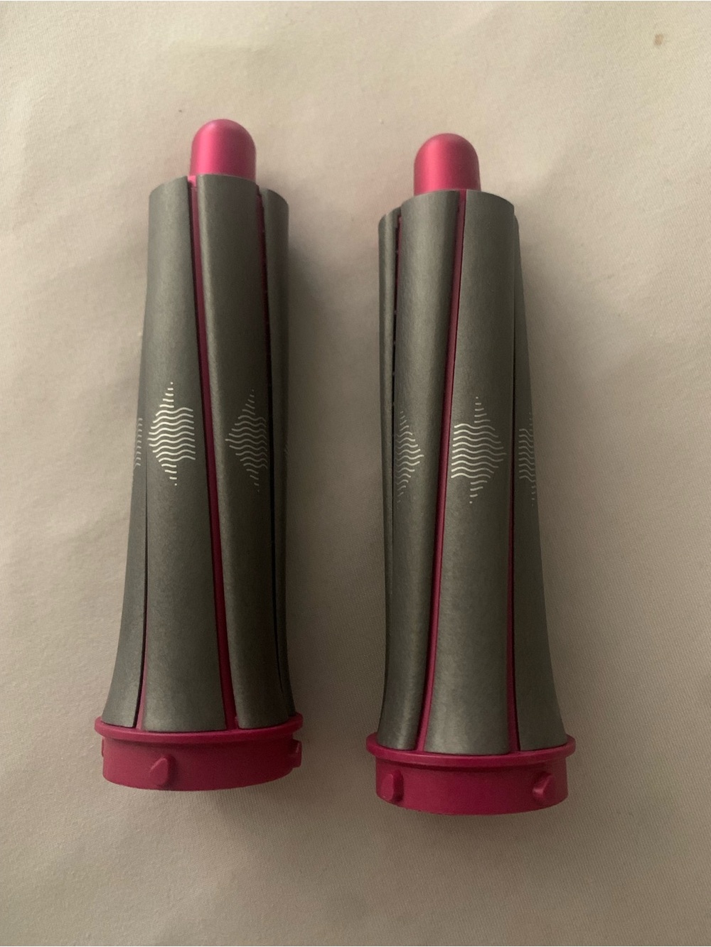 Dyson Airwrap Pair Set 2 Pink Gray Styling 1.2” Barrels for Hair Curling Wand